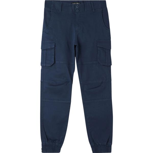 pantaloni cargo Terranova blu tinta unita