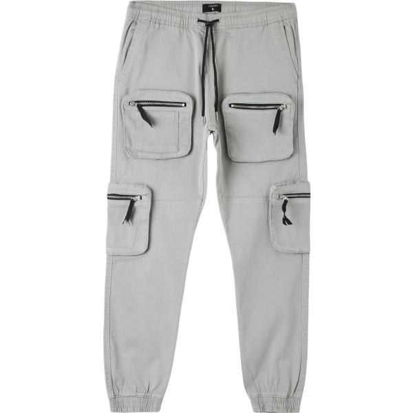 pantaloni cargo Terranova grigio tinta unita