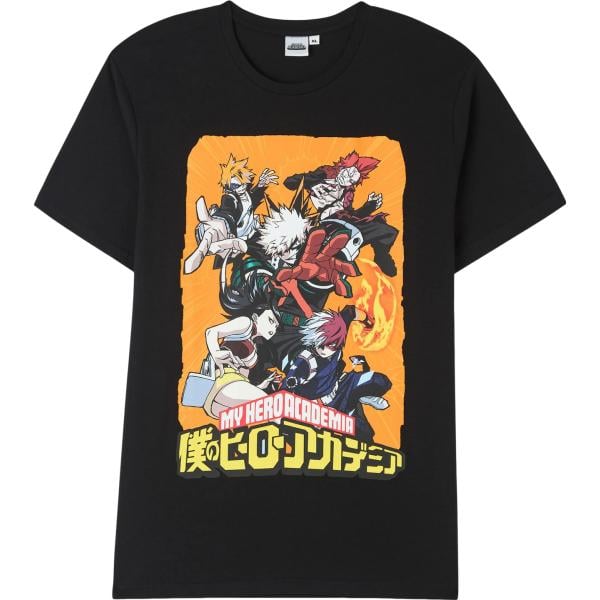 t-shirt Terranova nero con stampe
