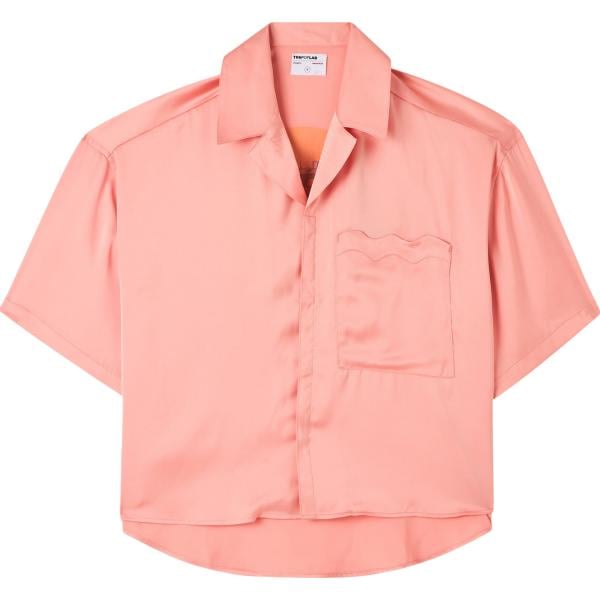 camicie a manica corta Terranova rosa con stampe
