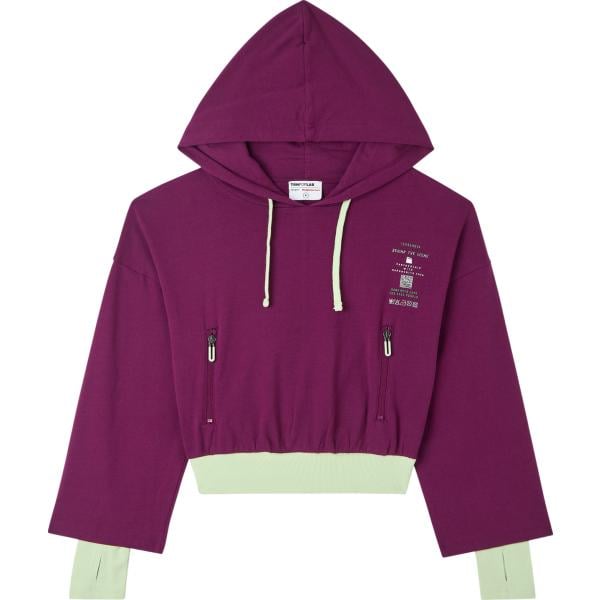 felpe con cappuccio Terranova rosso tinta unita