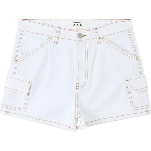 pantaloni corti Terranova bianco tinta unita