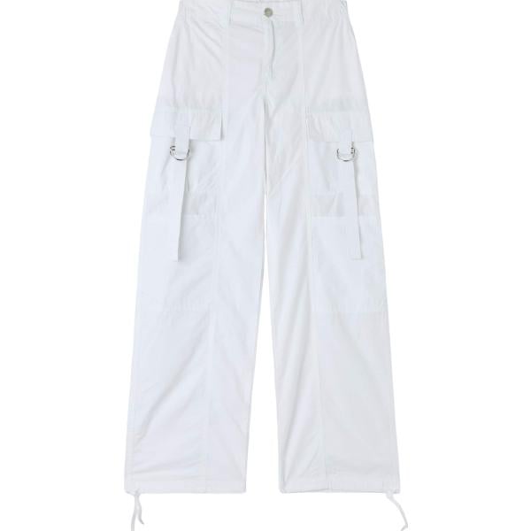 pantaloni cargo Terranova bianco tinta unita