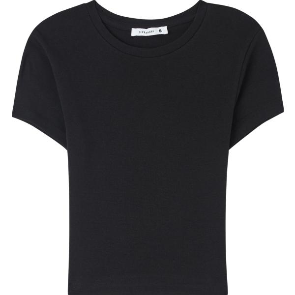 t-shirt Terranova nero tinta unita