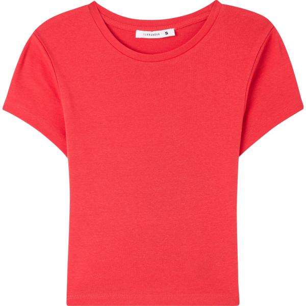 t-shirt Terranova rosso tinta unita