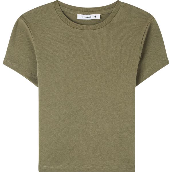t-shirt Terranova verde tinta unita