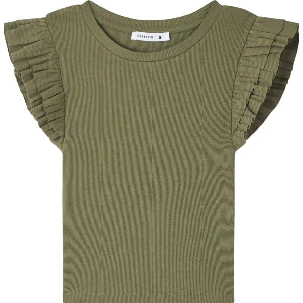 t-shirt Terranova verde tinta unita