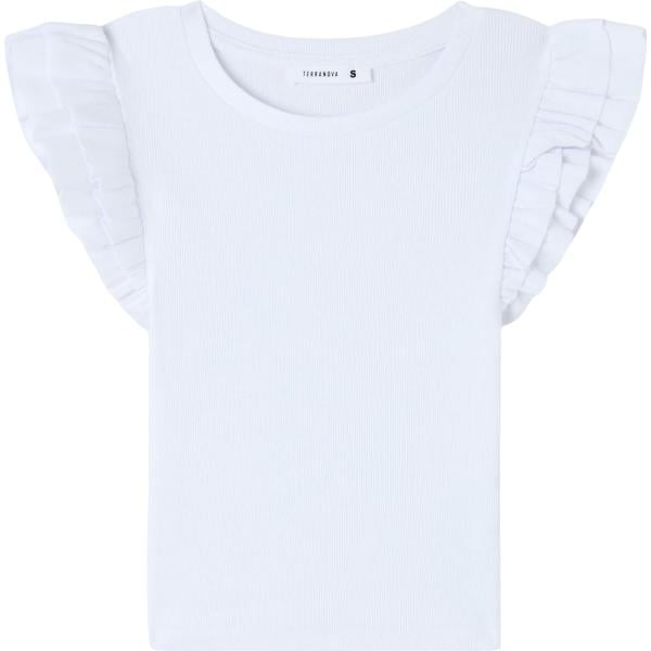 t-shirt Terranova bianco tinta unita