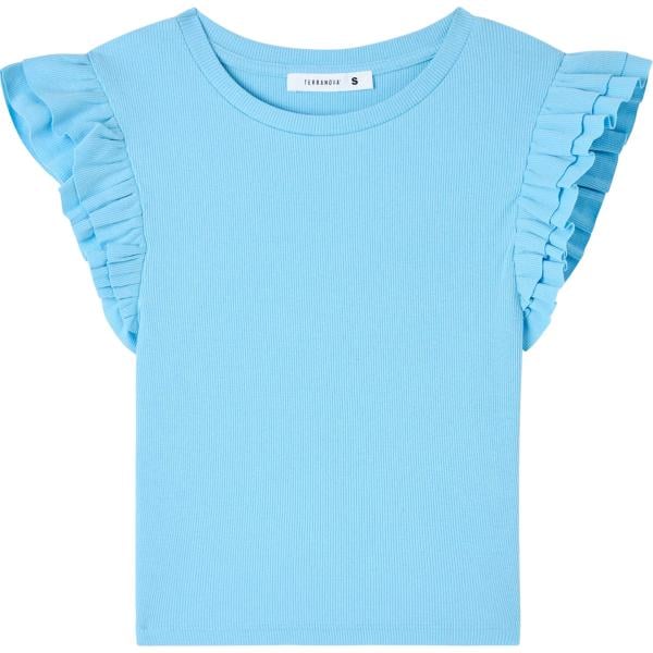 t-shirt Terranova blu tinta unita