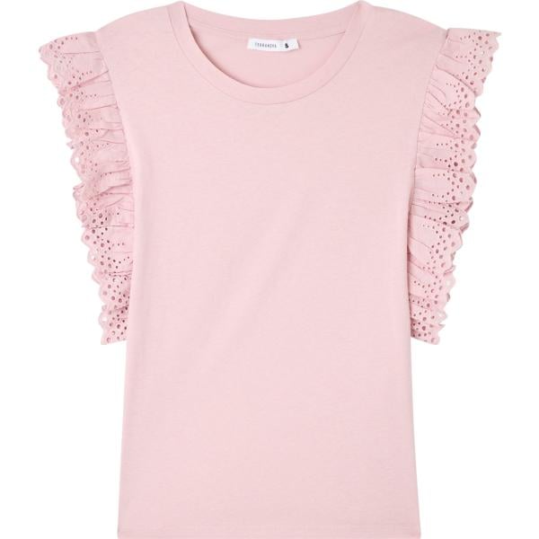 t-shirt Terranova rosa tinta unita