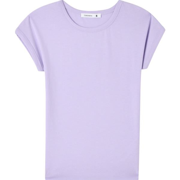 t-shirt Terranova viola tinta unita