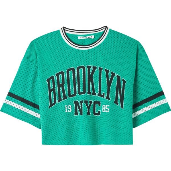 t-shirt Terranova verde con stampe