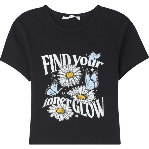 t-shirt Terranova nero con stampe