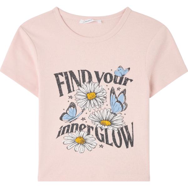 t-shirt Terranova rosa con stampe
