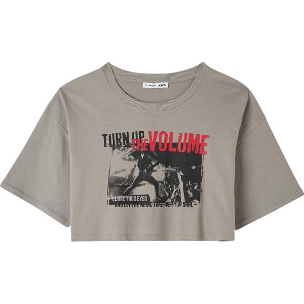 t-shirt Terranova marrone con stampe
