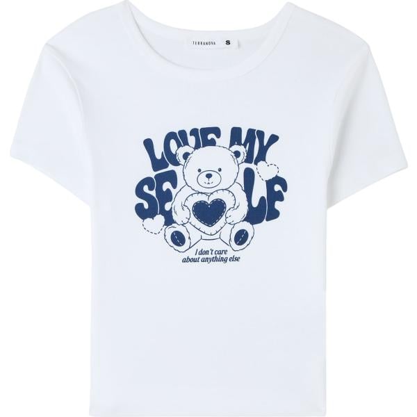 t-shirt Terranova bianco con stampe