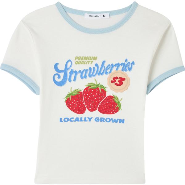 t-shirt Terranova bianco con stampe
