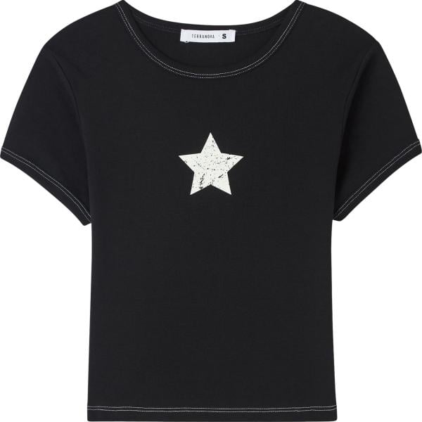 t-shirt Terranova nero con stampe