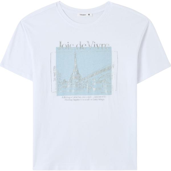 t-shirt Terranova bianco con stampe