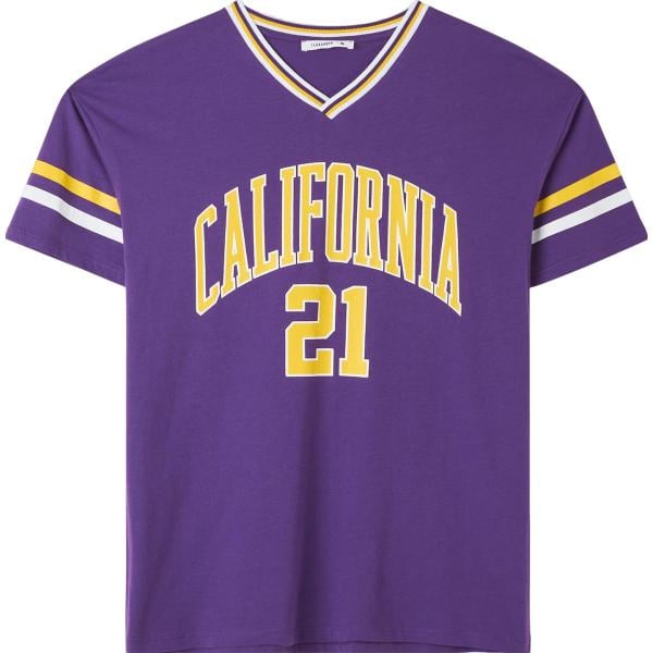 t-shirt Terranova viola con stampe