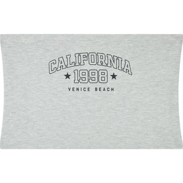 top da donna a fascia in grigio chiaro con stampe Terranova