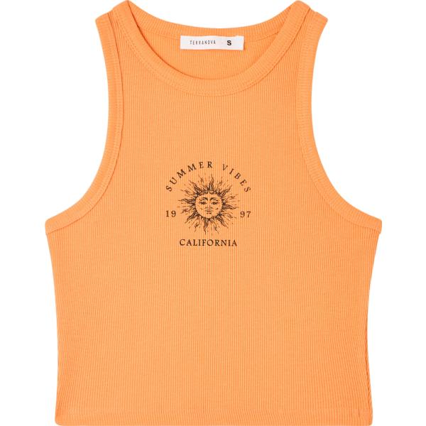 canottiere Terranova arancione con stampe
