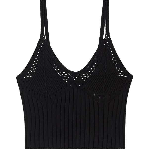 top Terranova nero tinta unita