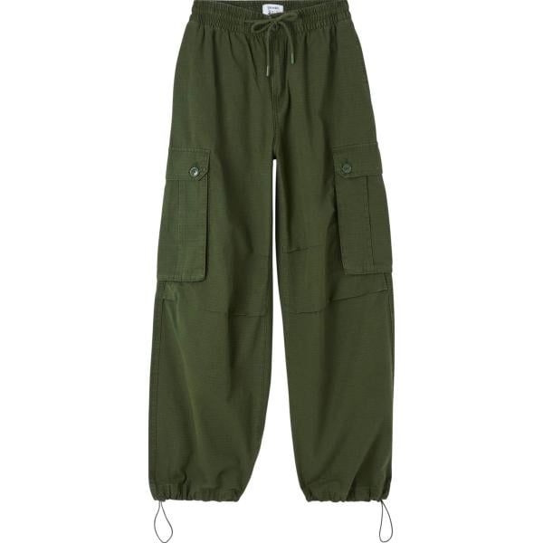 pantaloni cargo Terranova verde tinta unita