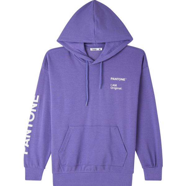 felpe con cappuccio Terranova viola con stampe