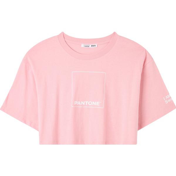 t-shirt Terranova rosa con stampe