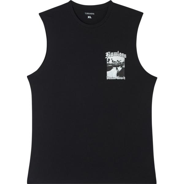 canottiere Terranova nero con stampe