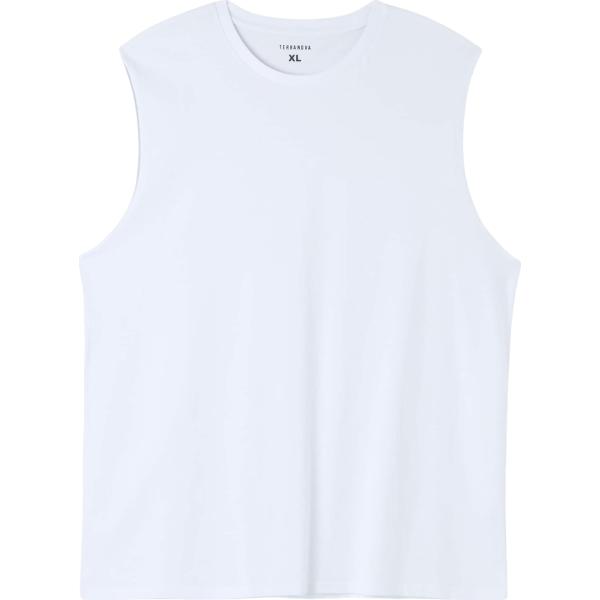 t-shirt Terranova bianco tinta unita