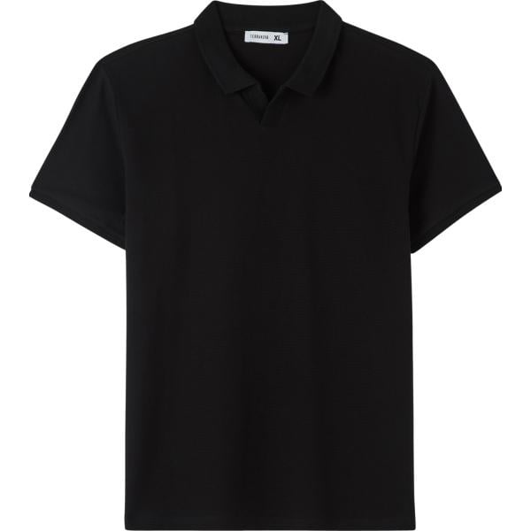 polo Terranova nero tinta unita