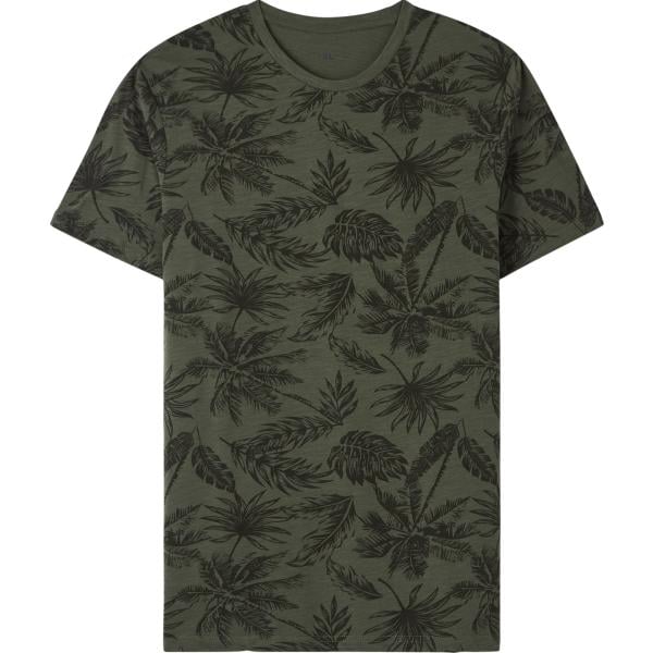 t-shirt Terranova verde con stampe