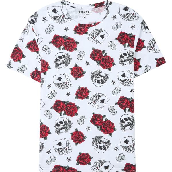 t-shirt Terranova bianco con stampe