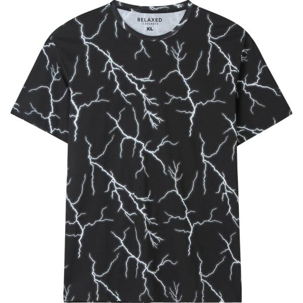 t-shirt Terranova nero con stampe