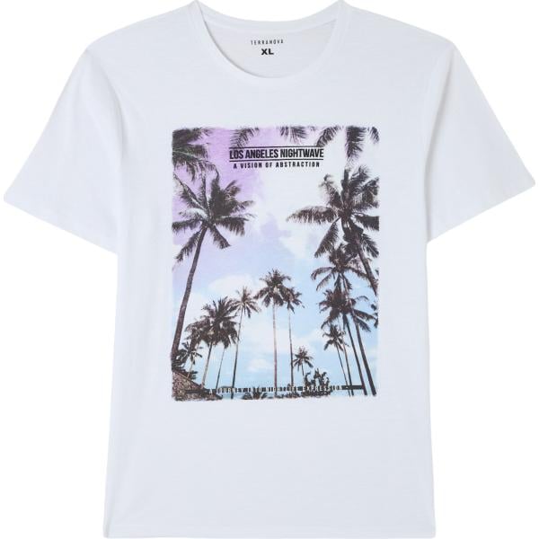 t-shirt Terranova bianco con stampe