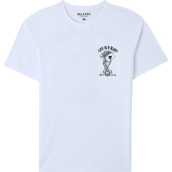 t-shirt Terranova bianco con stampe