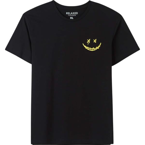 t-shirt Terranova nero con stampe
