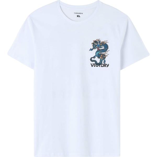t-shirt Terranova bianco con stampe