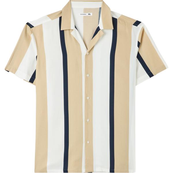 camicie a manica corta Terranova bianco a righe