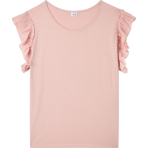 t-shirt Terranova rosa tinta unita