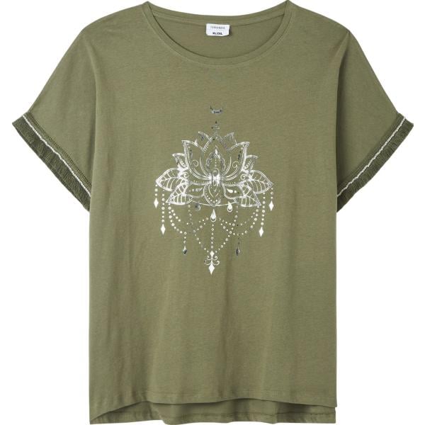t-shirt Terranova verde con stampe
