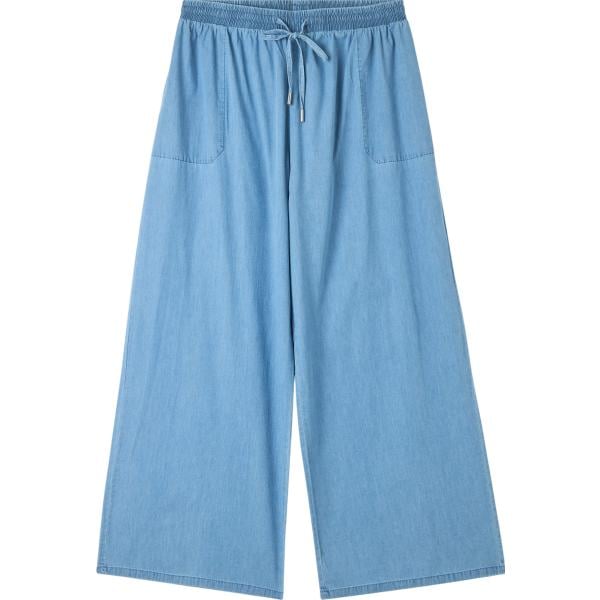 pantaloni a palazzo Terranova blu tinta unita