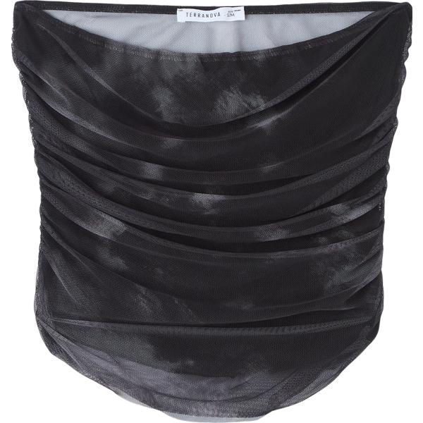 top Terranova nero tinta unita