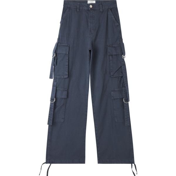 pantaloni cargo Terranova blu tinta unita
