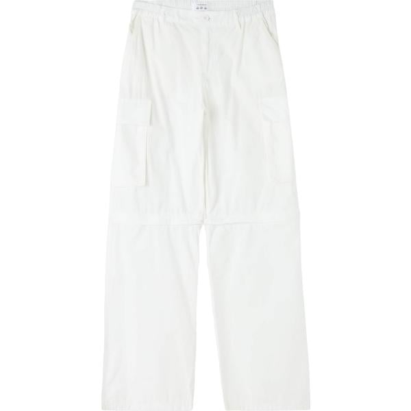 pantaloni cargo Terranova bianco tinta unita