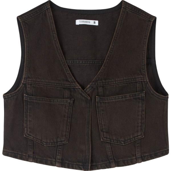 gilet Terranova marrone tinta unita