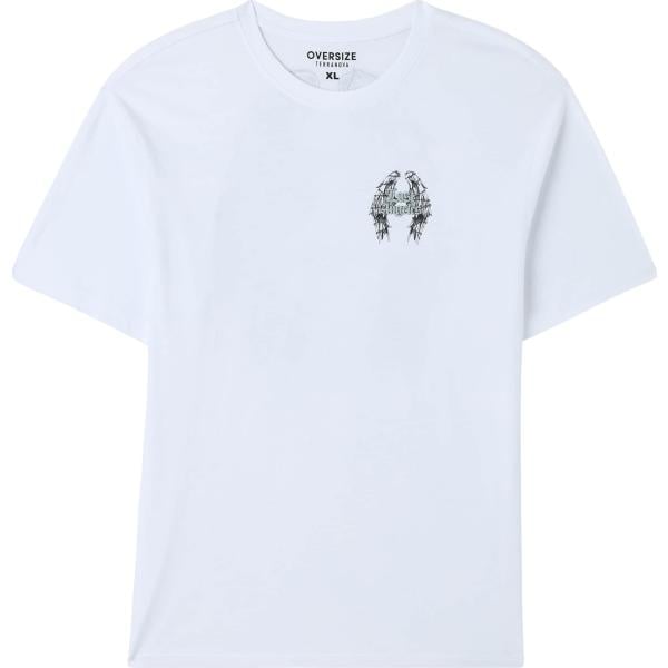 t-shirt Terranova bianco con stampe