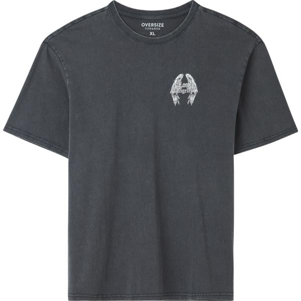 t-shirt Terranova grigio con stampe